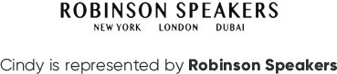 Cindy is represented by Robinson Speakers